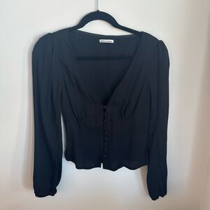Reformation Black Button Down Shirt